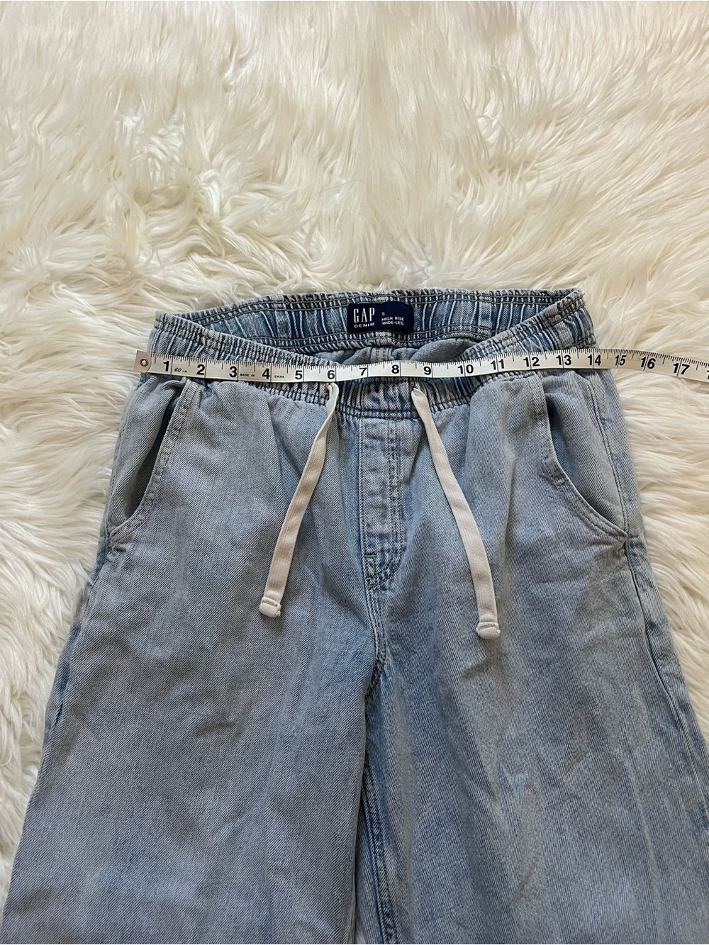 GAP High Rise Wide Leg Light Blue Denim Pants - Picture 7 of 8